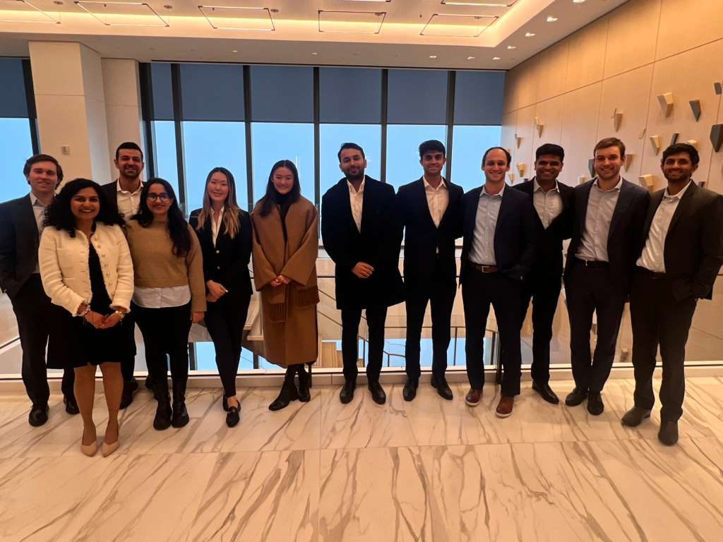 Wharton PE/VC Club members on an industry trek at a firm's office